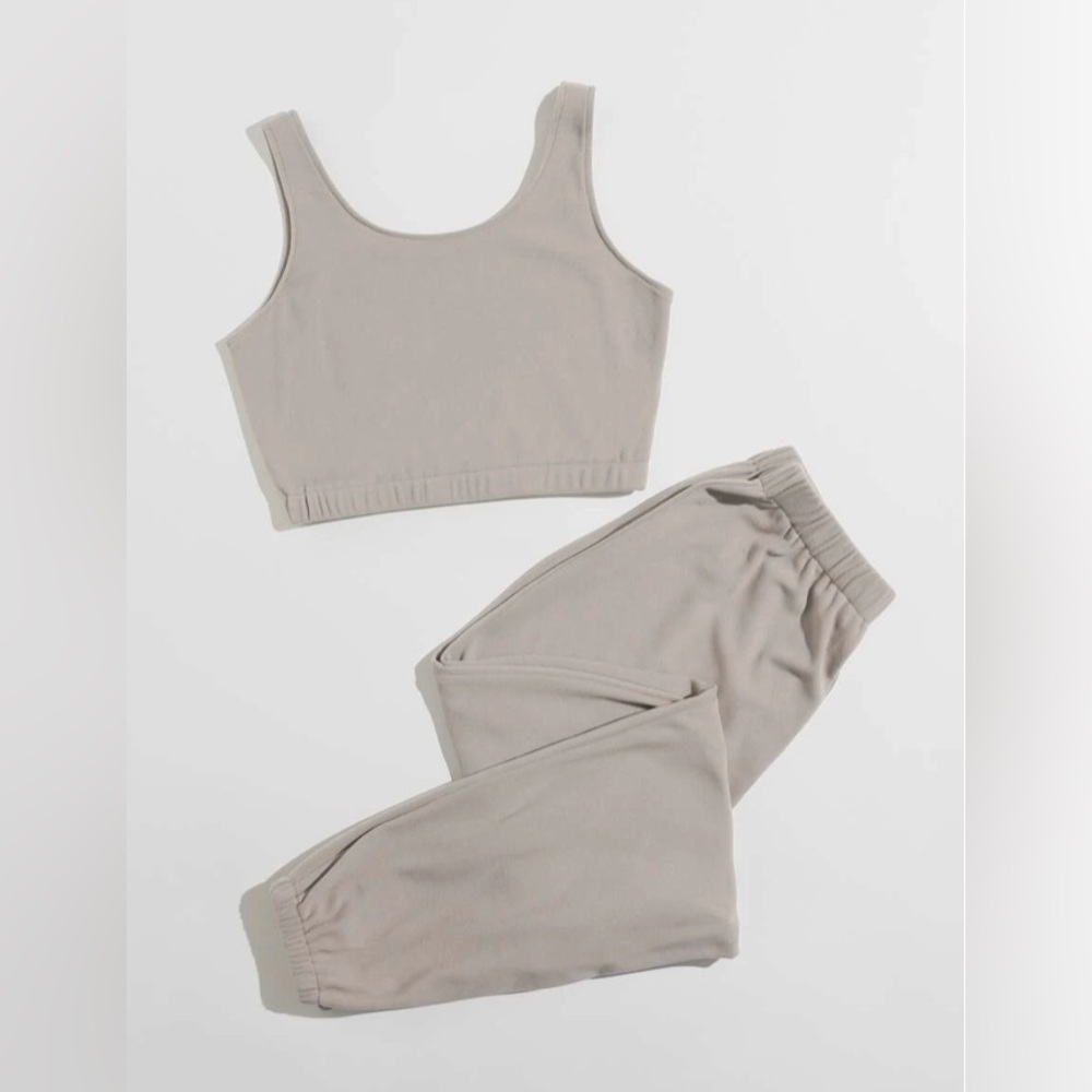 NWOT Tan Sweat Set